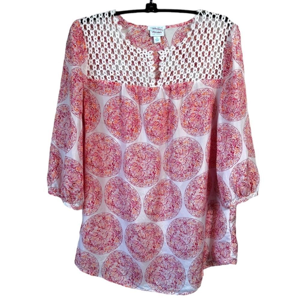 CALYPSO ST. BARTH Silk Crochet Tunic